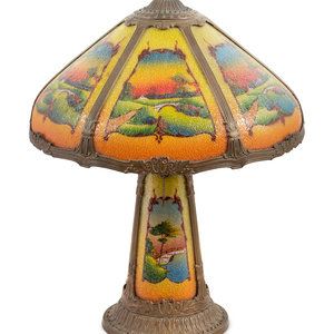 A Miller Reverse-Painted Lamp