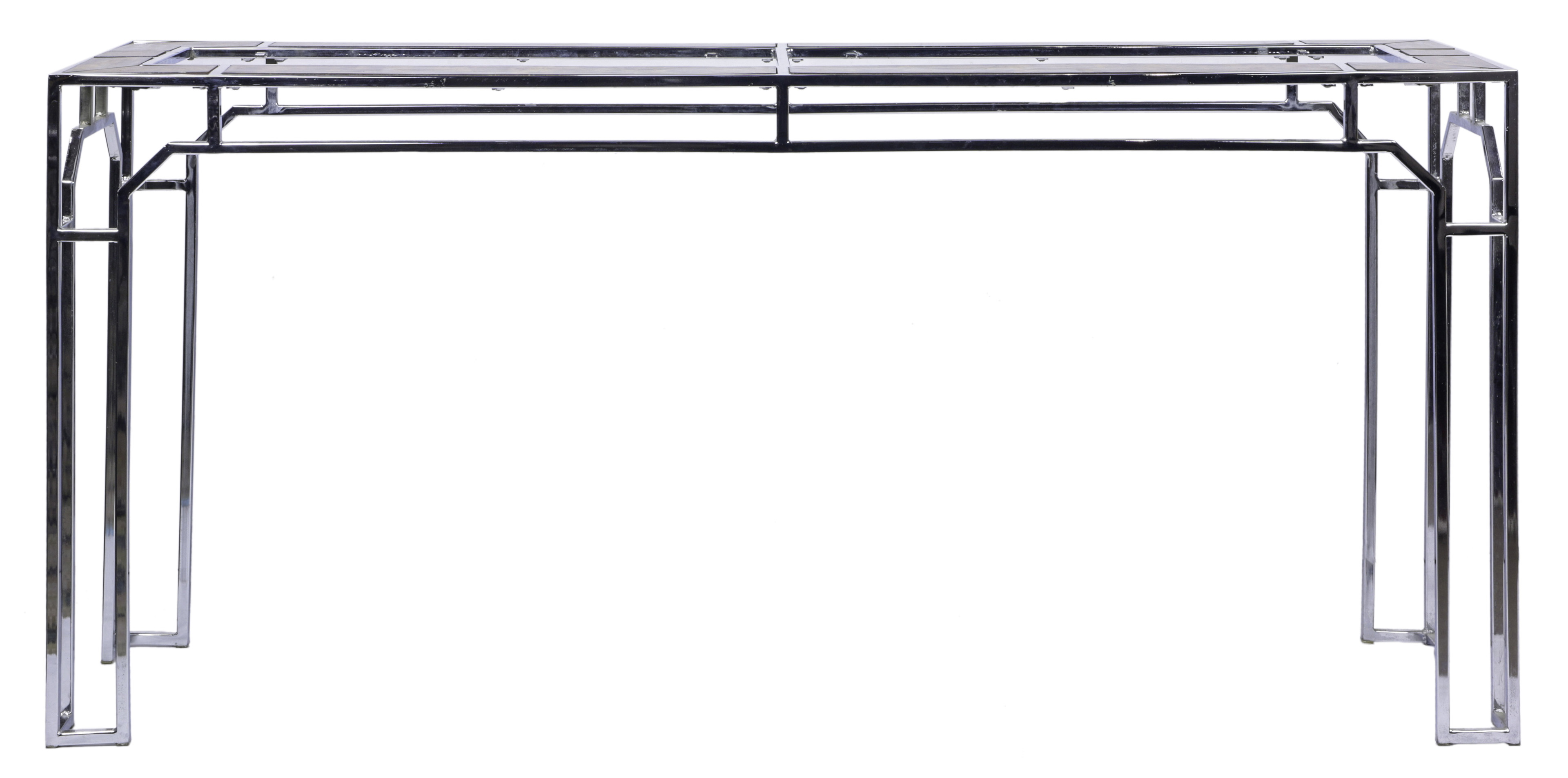 A MILO BAUGHMAN CHROME CONSOLE