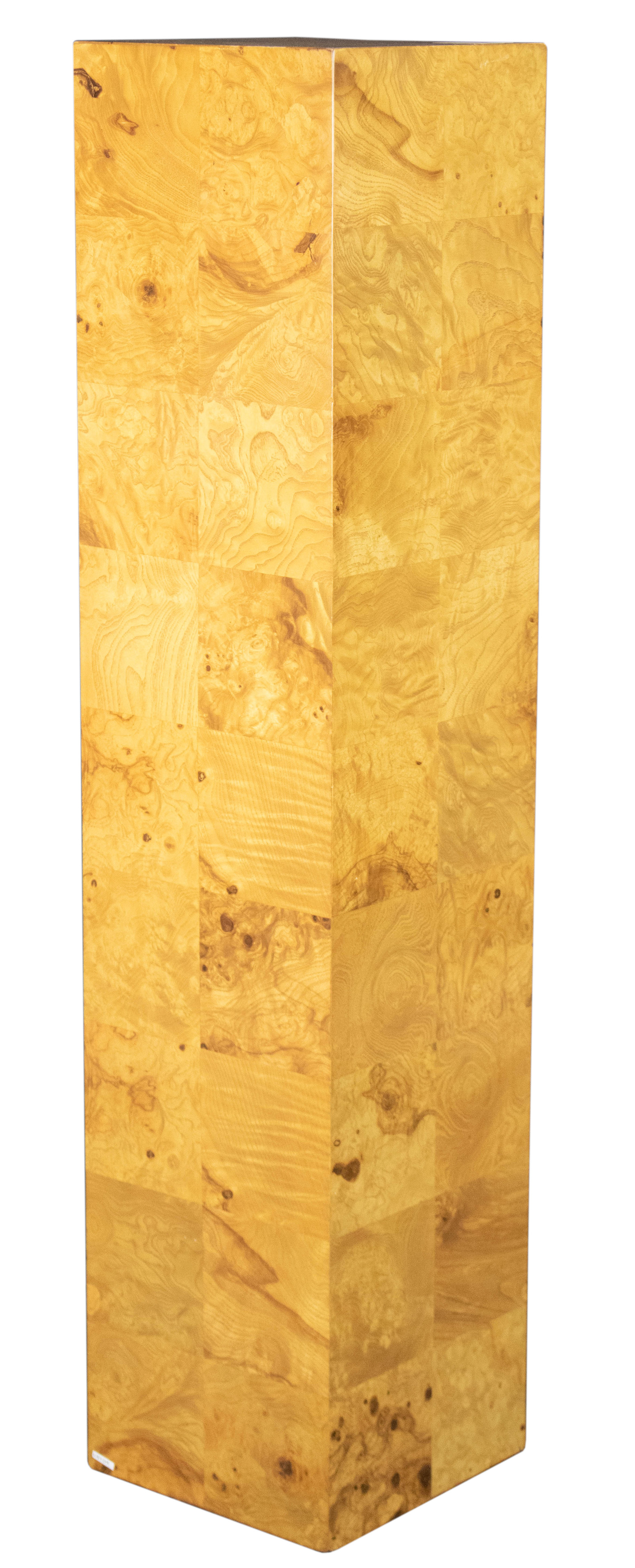 A MILO BAUGHMAN STYLE BURL PEDESTAL