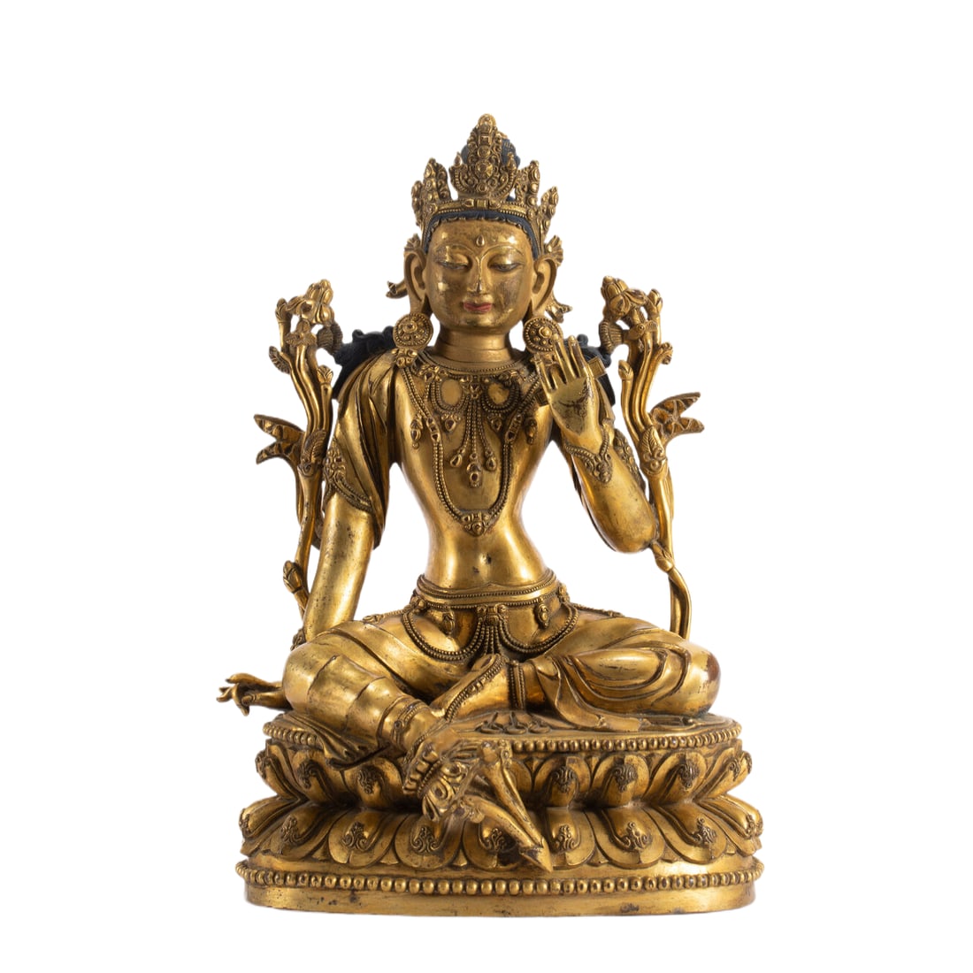 A MING CHINESE GILT BRONZE BUDDHA