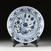 A MING DYNASTY STYLE BLUE AND