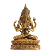 A MING GILT BRONZE BUDDHA OF A