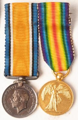 A miniature British war medal