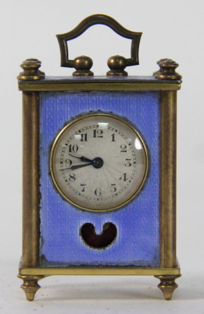 A miniature gilt brass cased and
