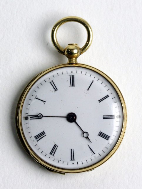 A miniature gold and enamel watch