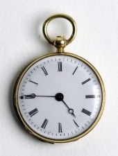 A miniature gold and enamel wa