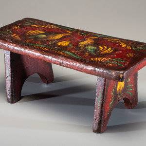 A Miniature Paint Decorated Wood