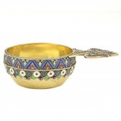 A MINIATURE RUSSIAN CLOISONNE