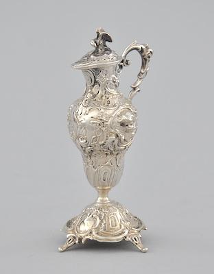 A Miniature Silver Lidded Ewer