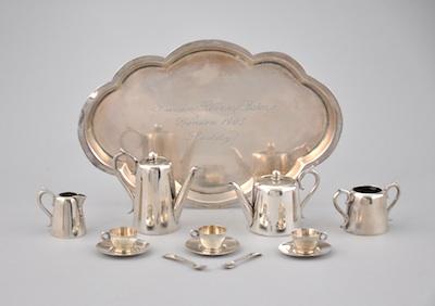 A Miniature Sterling Silver Tea