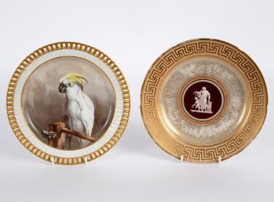 A Minton cabinet plate painted a