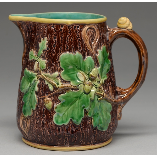 A Minton majolica rustic jug, 1866,