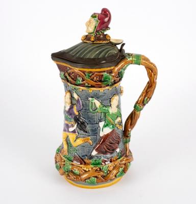 A Minton majolica tower jug,