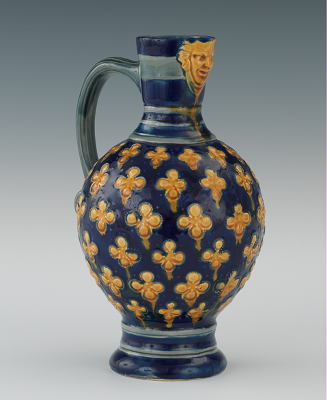 A Mintons Majolica Blue-Ground