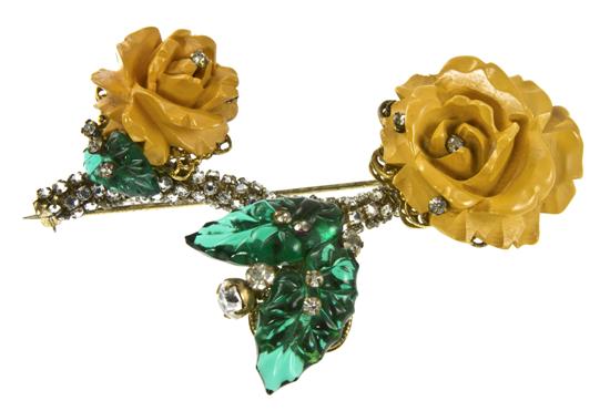 A Miriam Haskell Floral Brooch.
