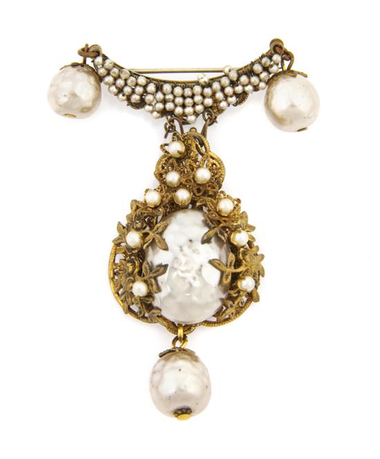 A Miriam Haskell Pearl Brooch
