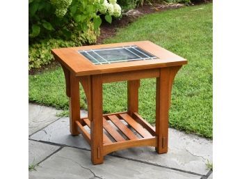 A Mission Oak style side table with