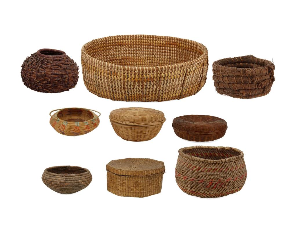 A MIXED GROUP OF BASKETSA mixed