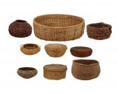A MIXED GROUP OF BASKETSA mixe