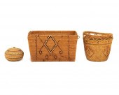 A MIXED GROUP OF BASKETSA mixe