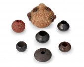 A MIXED GROUP OF POTTERY AND B
