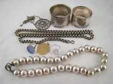 A mixed lot comprising a silver