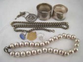 A mixed lot comprising a silve