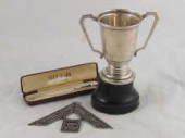 A mixed lot comprising a silve