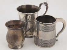 A mixed lot comprising a silver mug