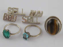 A mixed lot comprising a tourmaline