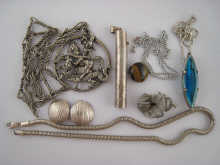 A mixed lot including a white metal