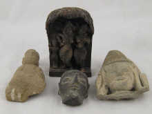 A mixed lot of Indian carved