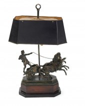 A MIXED-METAL CHARIOT TABLE LA