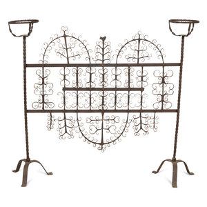 A Mizner Wrought Iron Fire Screen
