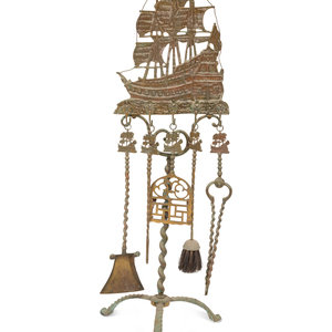 A Mizner Wrought Iron Fireplace