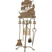 A Mizner Wrought Iron Fireplac