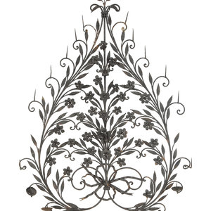 A Mizner Wrought Iron Floral and