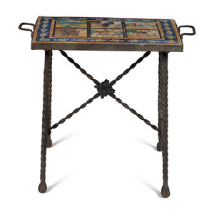 A Mizner Wrought Iron Side Table