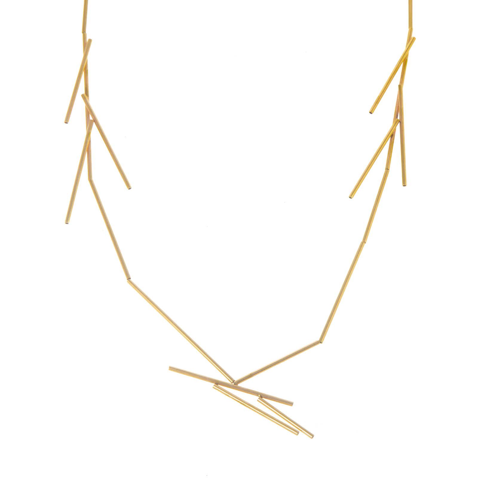 A MODERN 14K YELLOW GOLD TUBULAR