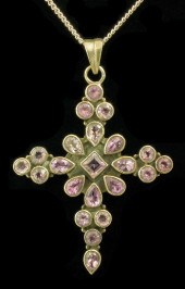 A modern 9ct gold all garnet s