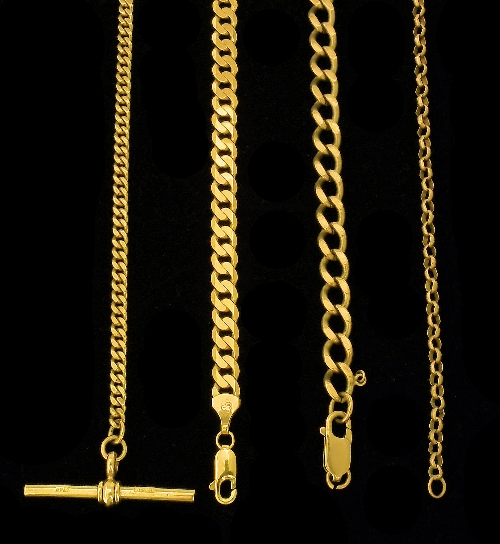 A modern 9ct gold chain link Albert