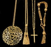 A modern 9ct gold circular ope