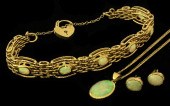 A modern 9ct gold mounted opal