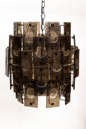 A MODERN ACRYLIC AND METAL SIX