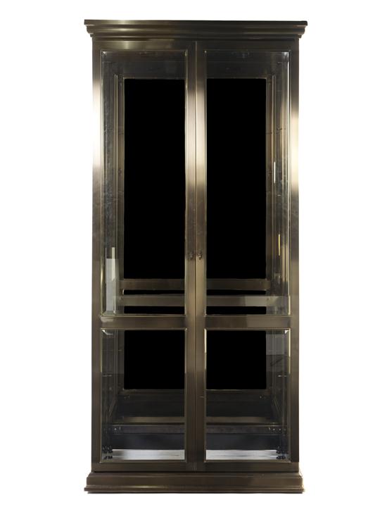 *A Modern Brass Clad Vitrine of