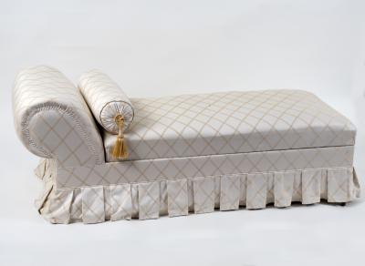 A modern chaise longue, cream and