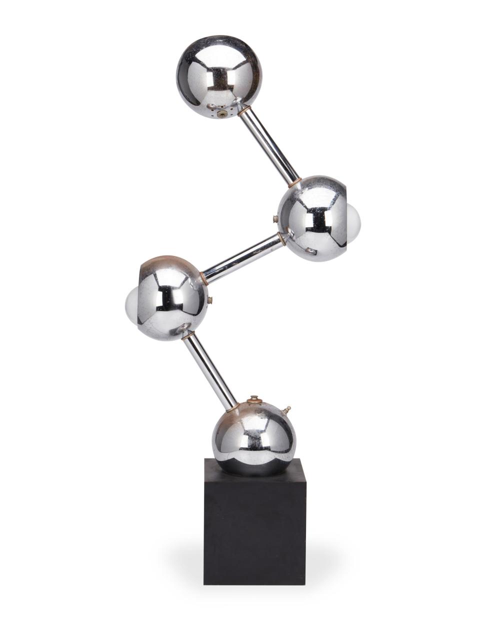 A MODERN CHROME-PLATED BARBELL