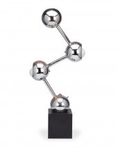 A MODERN CHROME-PLATED BARBELL