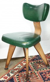 A MODERN GREEN VINYL SIDE CHAI