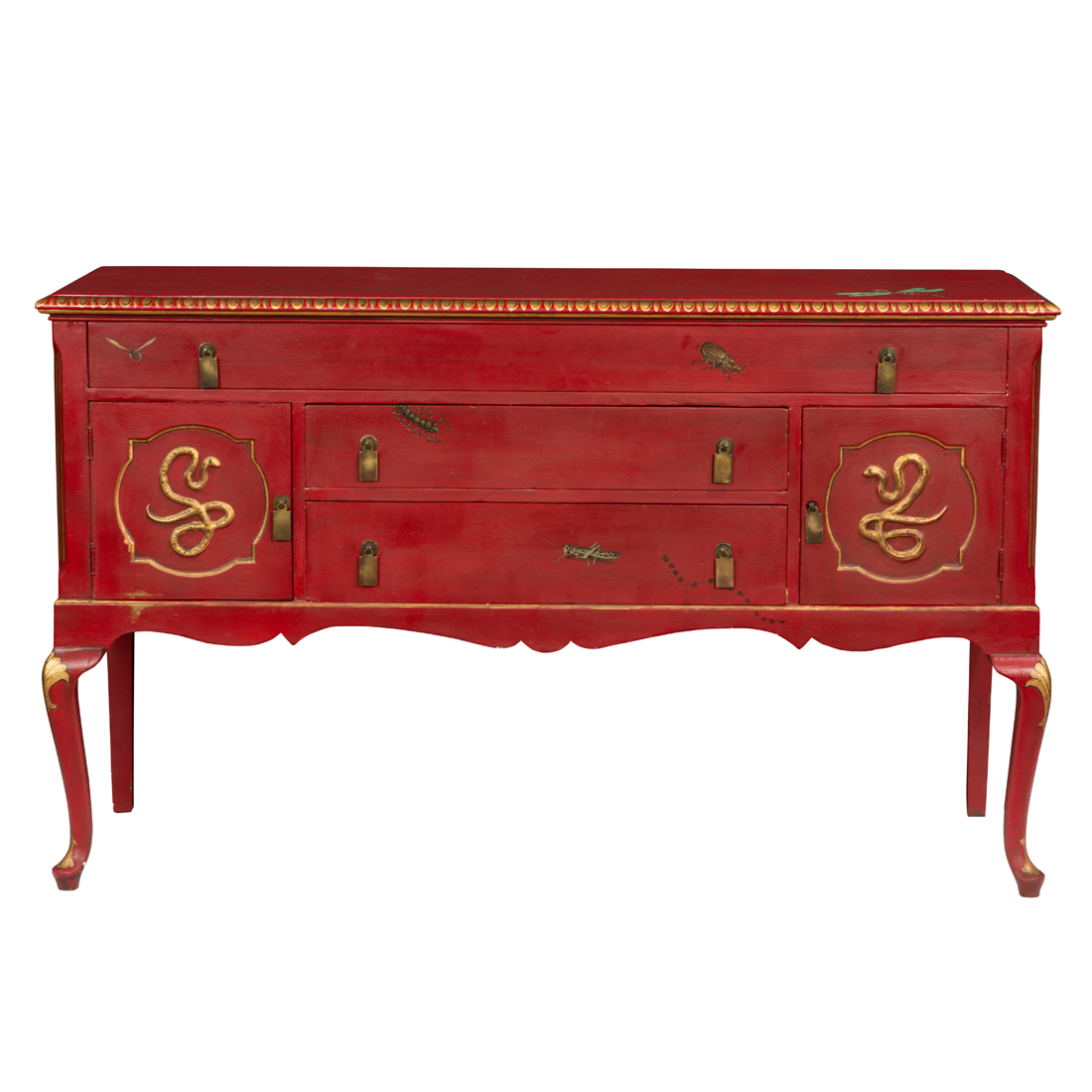 A MODERN 'JAPANNED' LACQUERED